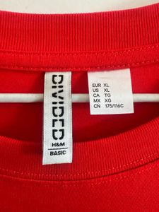 H&amp;M - Red Oversized T-Shirt