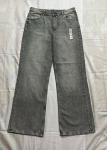 H&M Grey Wide Leg Highwaist Jeans size : 32