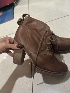 Brown Heeled Ankle Boots