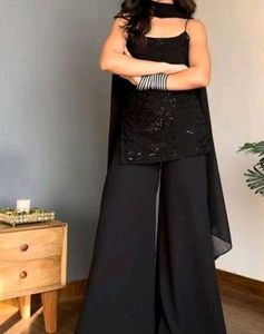 Elegant Black Sequined Kurta Set