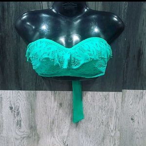 Green Schiffli Frill Style Padded Bikini Top