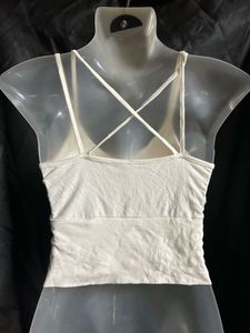 White Cropped Tank Top
