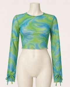 Tie-Dye Mesh Crop Top