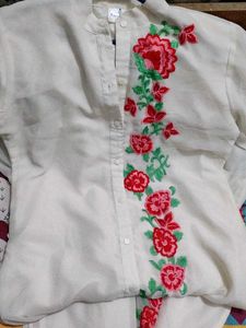 Embroidered White Kurta