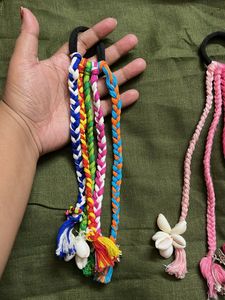 Boho Braided Hair Ties with Charms set of 2