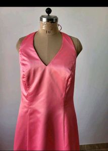 Elegant Pink Halter Neck Maxi Dress