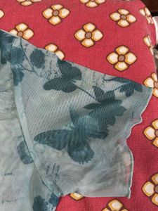 Butterfly Print Mesh Dress