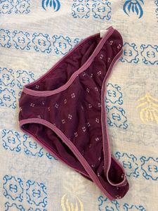 Maroon Floral Print Panties