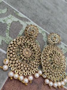 Exquisite Gold Jhumkas with Pearls