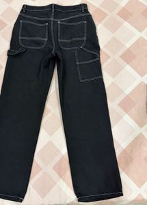 Unisex Black Denim Carpenter Pants