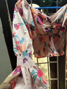 Floral Smocked Crop Top