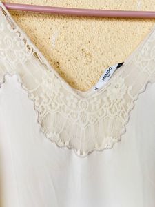 White Lace Trim Camisole Top