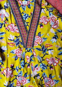 Vibrant Floral Yellow Kurta Set