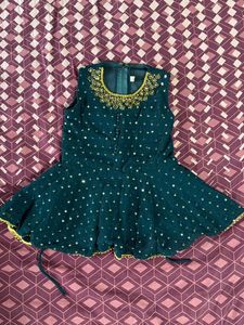 Girls' Ethnic Dress &amp; Bottom Set