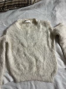 Off-Shoulder Fuzzy Knit Sweater