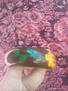 Hand-Painted Wooden Bangle
