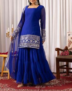 Royal Blue kurti shrara Set💙
