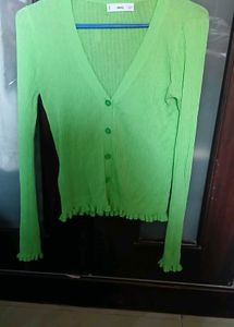 Bright Green Mango Cardigan