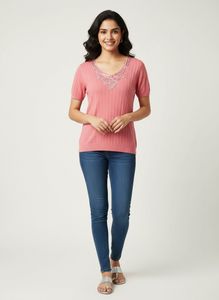 Embellished Pink Top🩷