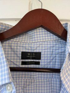Light Blue Checkered Dress Shirt