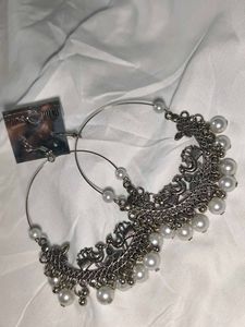2 different oxidized Hoop Earrings