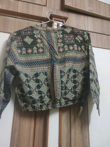 Boho Print Button-Up Blouse