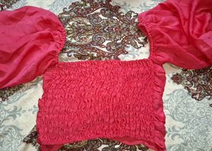 Chic Ruched Puff Sleeve Top