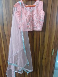 Peach Net Lehanga