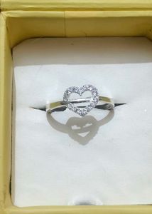 Heart shape pure silver ring