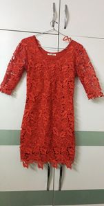 Chic Red Lace Dress