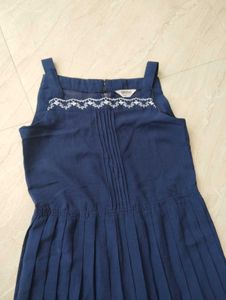 Navy Dress with Embroidery details.