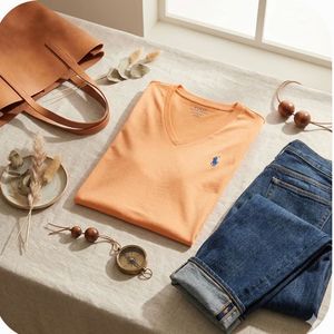 Ralph Lauren V-Neck Tee - Peach