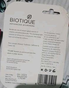 Biotique Lipshine Plum Lip Balm SPF 20