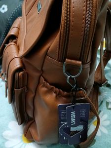 Stylish Brown Faux Leather Backpack