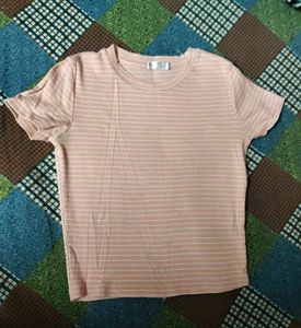 Cute Striped Cropped Tee