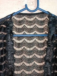 Elegant Black Lace Bolero Shrug Sheer