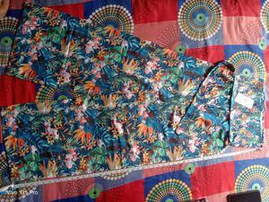 Tropical Print Strapless Jumpsuit