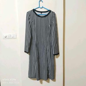 SHEIN Emery Rose Black &amp; White Houndstooth Dress