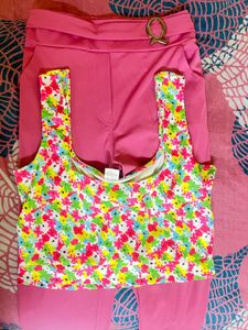 Floral Tank &amp; Pink Pants Set