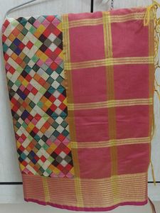 Vibrant Saree with Geometric Print