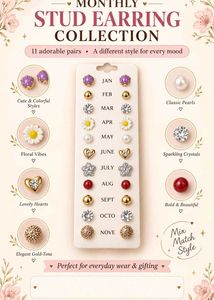 Monthly Stud Earring Collection