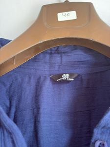 Classic Blue Button-Up linen Shirt