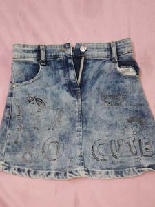 Cute Unicorn Denim Skirt