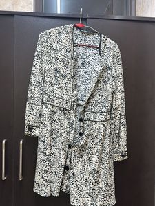 Zara leopard Printed Button-Up Mini Dress