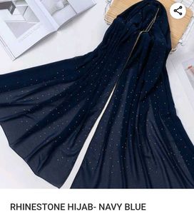 Rhinestone Hijab Navy Blue
