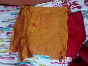 Orange Embroidered Kurta