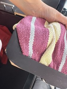 Striped Dupatta - Maroon &amp; Yellow