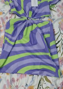 Retro Swirl Cut-Out Mini Dress