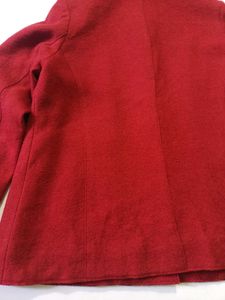 Premium Chic Red Textured Jacket Women Blazer