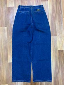 Classic Blue Wide Leg Denim Jeans